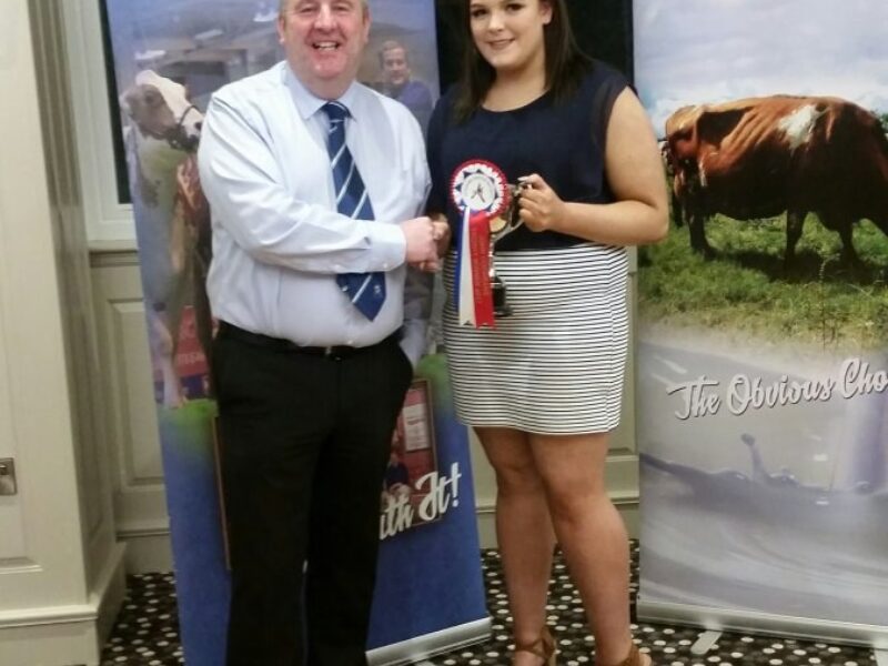 John Cochrane award winner Ellie McLean with President Gilmour Lawrie