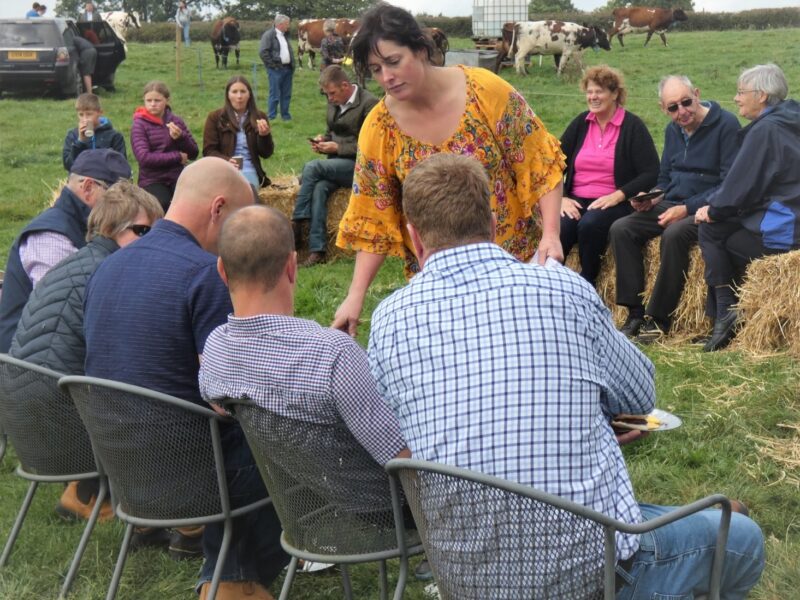 Some of the Members tucking into the lunch time feast