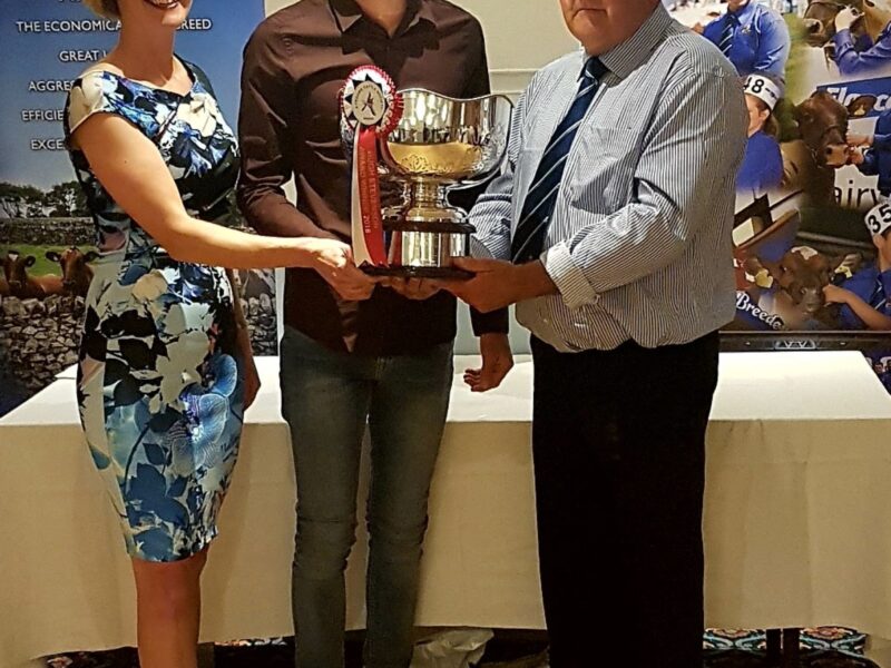 Hugh Stevenson award winner Shaun Rennie with President Keith Davidson and Vicki Silvera