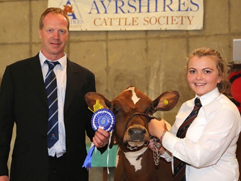 Reserve champion handler was Rebecca Jones, Ballymena. She was congratulated by Peter Berresford. Picture by Jane Steel.