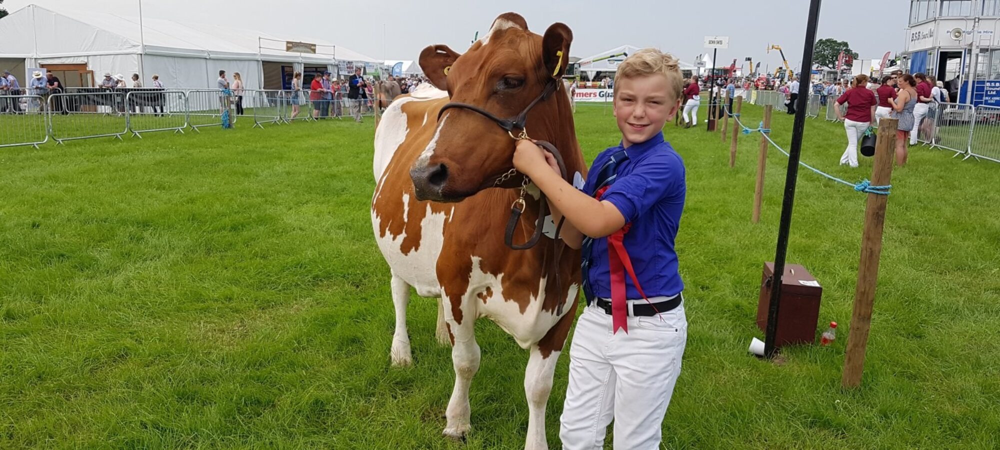 George Oultram leading the Reserve Champion Stamford Shy Girl 18