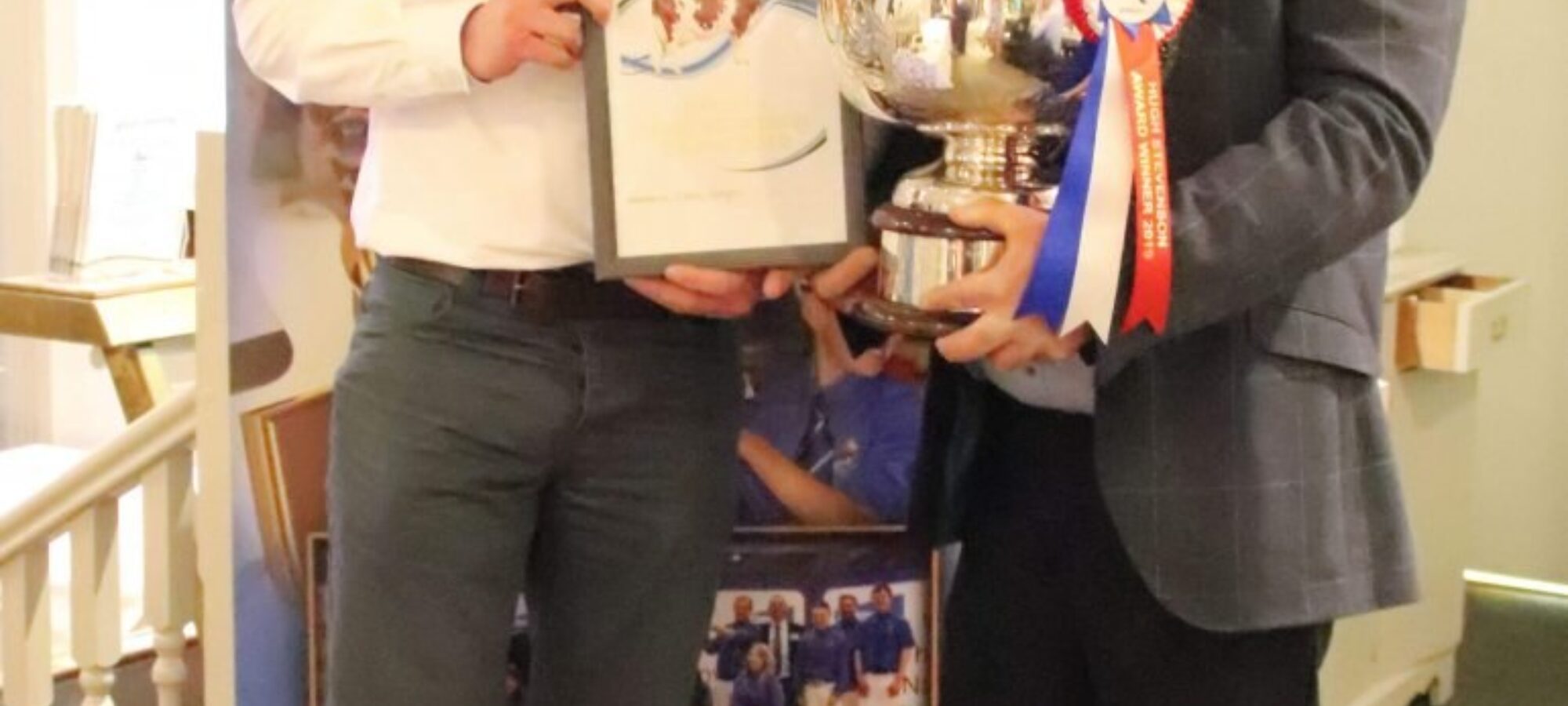 Hugh Stevenson Competition winner Jake Sayer with Society President Keith Davidson