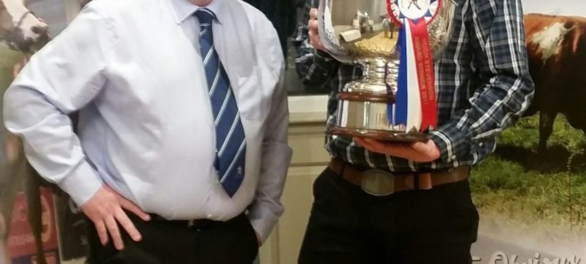 Hugh Stevenson award winner Kevin Lawrie with President Gilmour Lawrie