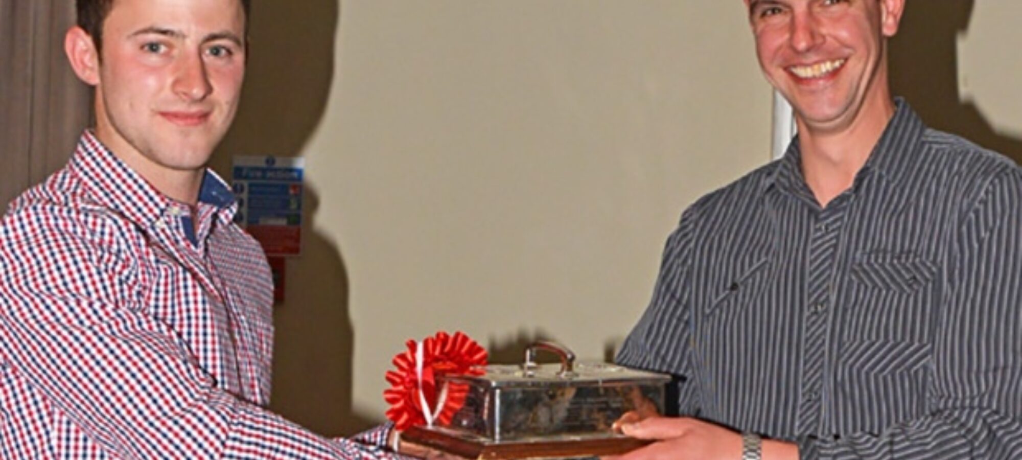 Coronation Trophy Winner - Aled Walters (left) receiving his trophy from Michael Broadley