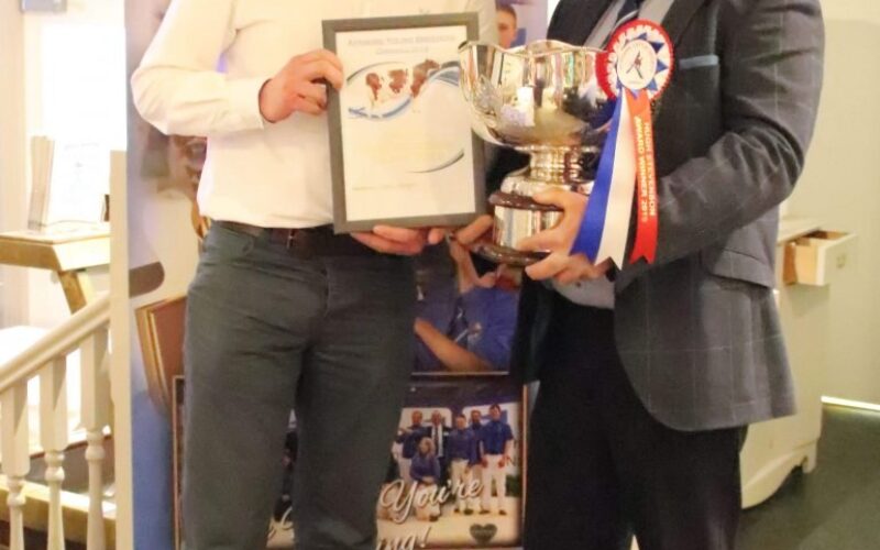 Hugh Stevenson Competition winner Jake Sayer with Society President Keith Davidson