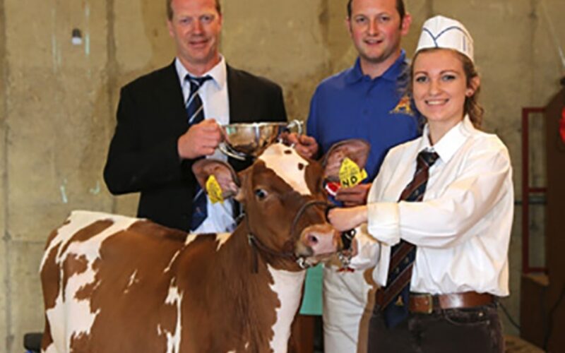 Pictured above: Supreme champion - Ardmore Orphan 117 owned by Michael Hunter, and shown by Sarah Jones. Presenting the trophy is Peter Berresford. Picture by Jane Steel.